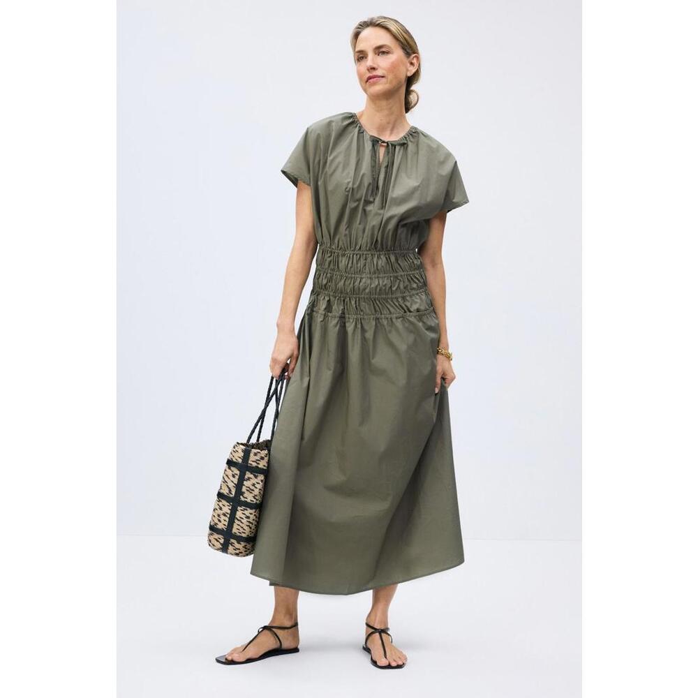 Ellen Tracy Green Flared Dress Size XS with Stains